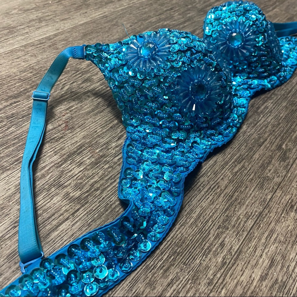 Turquoise 💎 Sequin Bra Bustier Corset | B cup